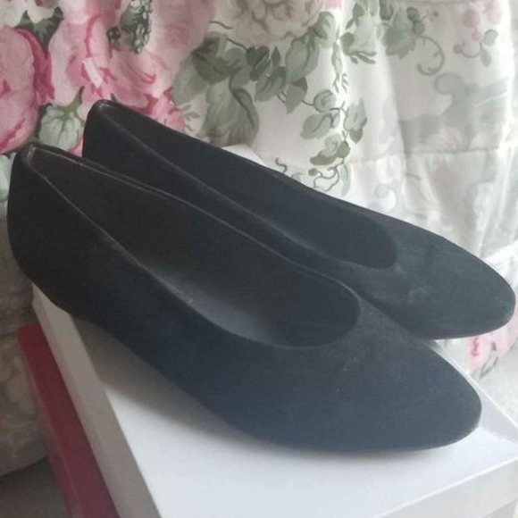 Vintage Bravo Brown Black Suede Low Heels - Picture 1 of 2